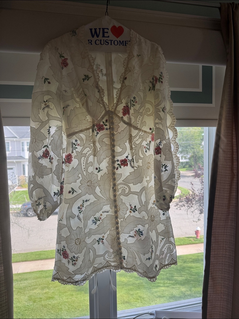 Zimmermann zinnia scalloped appliqué mini dress